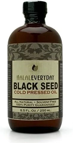 روغن دانه سیاه خالص و پرس سرد - بطری شیشه ای 240 میلی لیتری - غیر تراریخته و وگان - سیاهدانه - بدون هگزان - دارای گواهی حلال - فیلتر نشده، تیره و قوی - منبع طبیعی نیژلون و تیموکینون