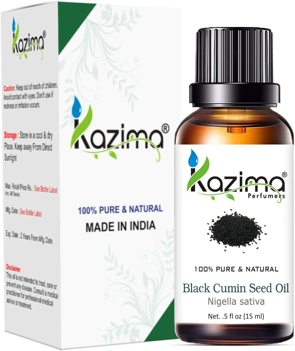 روغن سیاه دانه کازیما - 100% خالص، طبیعی و رقیق نشده برای مراقبت از پوست و مو (15 میلی لیتر)