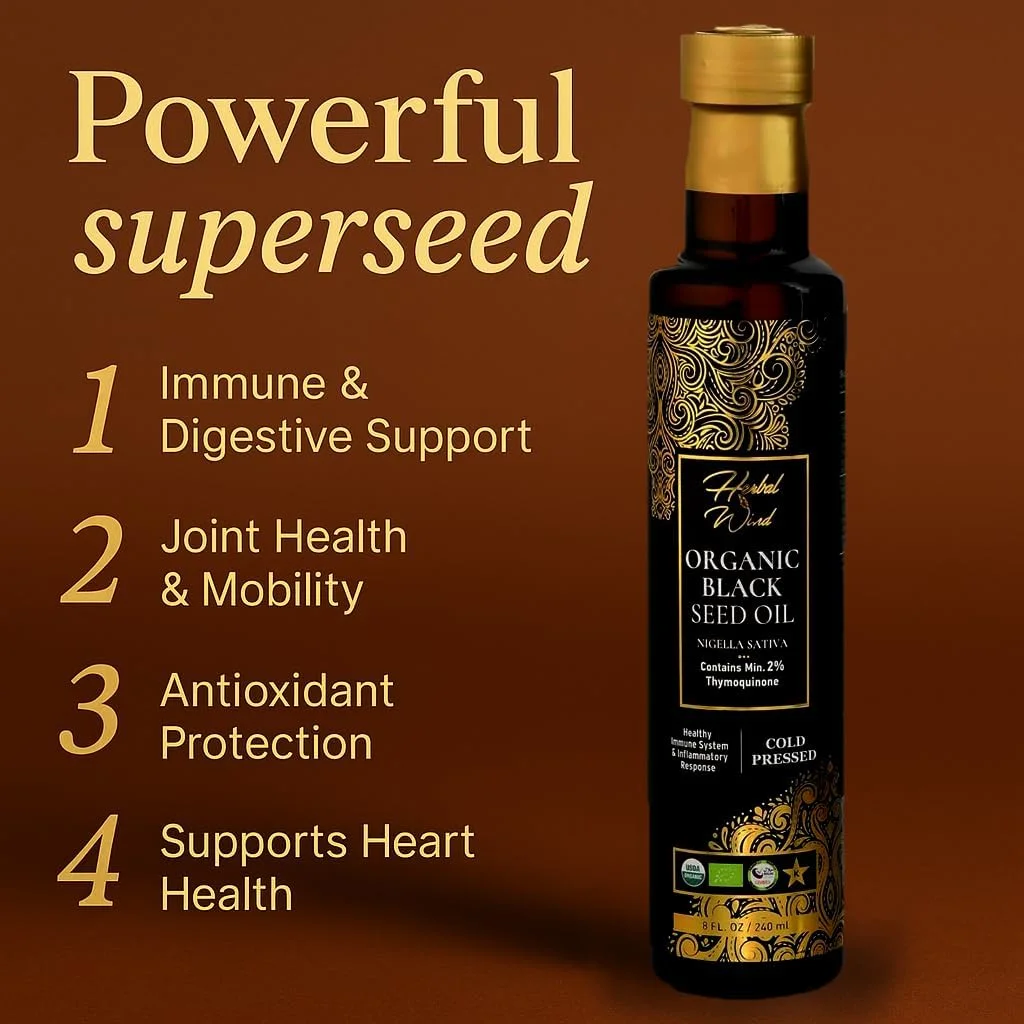 روغن دانه سیاه گیاهی: روغن دانه سیاه ارگانیک USDA پرس سرد - روغن دانه زیره سیاه ترکی نیگلا ساتیوا با حداقل 2% تیموکینون برای حمایت از سیستم ایمنی، سلامت مفاصل و موارد دیگر - 240 میلی لیتر