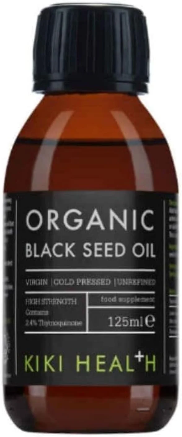 روغن دانه سیاه ارگانیک کیکی هلث | گیاهی با قدرت بالا | حاوی 2% تیموکینون | بکر | پرس سرد | وگان | 100% خالص و تصفیه نشده | 125 میلی لیتر