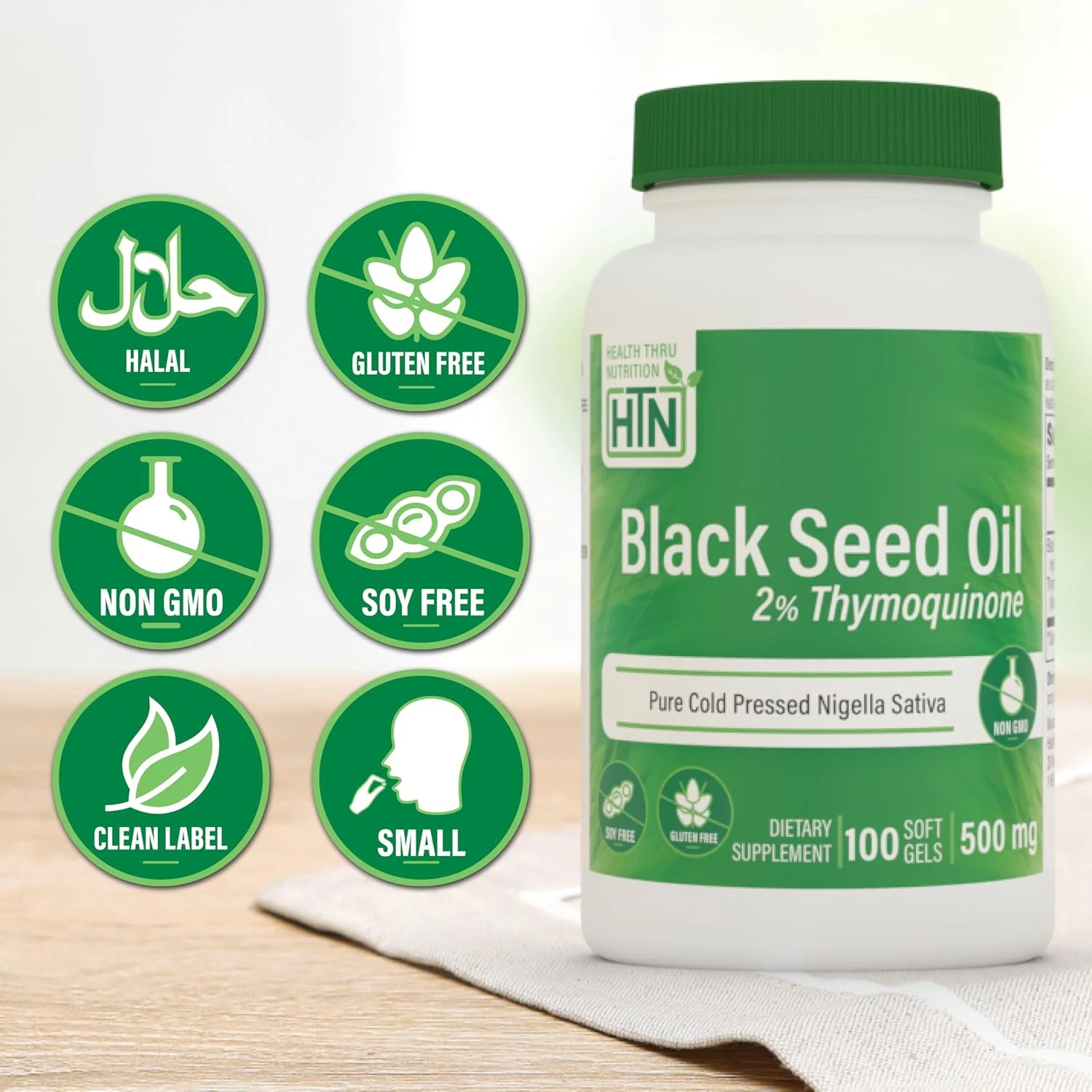 روغن دانه سیاه 500 میلی گرم 2% تیموکینون (10 میلی گرم TQ در هر وعده) 100 عدد 100% خالص پرس سرد - بدون سویا و غیر GMO توسط Health Thru Nutrition - تصویر 3 روغن دانه سیاه 500 میلی گرم 2% تیموکینون (10 میلی گرم TQ در هر وعده) 100 عدد 100% خالص پرس سرد - بدون سویا و غیر GMO توسط Health Thru Nutrition - تصویر 3