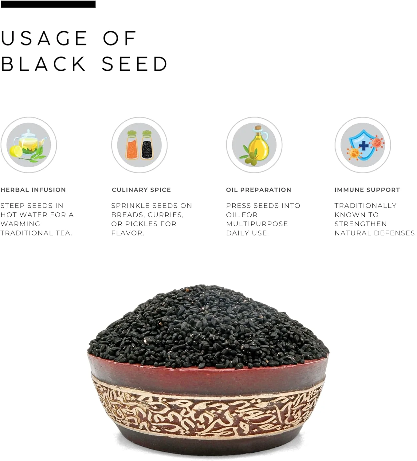 سیاه دانه آوافی میل (Nigella sativa) | کالونجی/نیگلا/حبة البرکه | دانه های معطر برای نان، ترشی، کاری و مخلوط ادویه - 500 گرم | 17.6 اونس