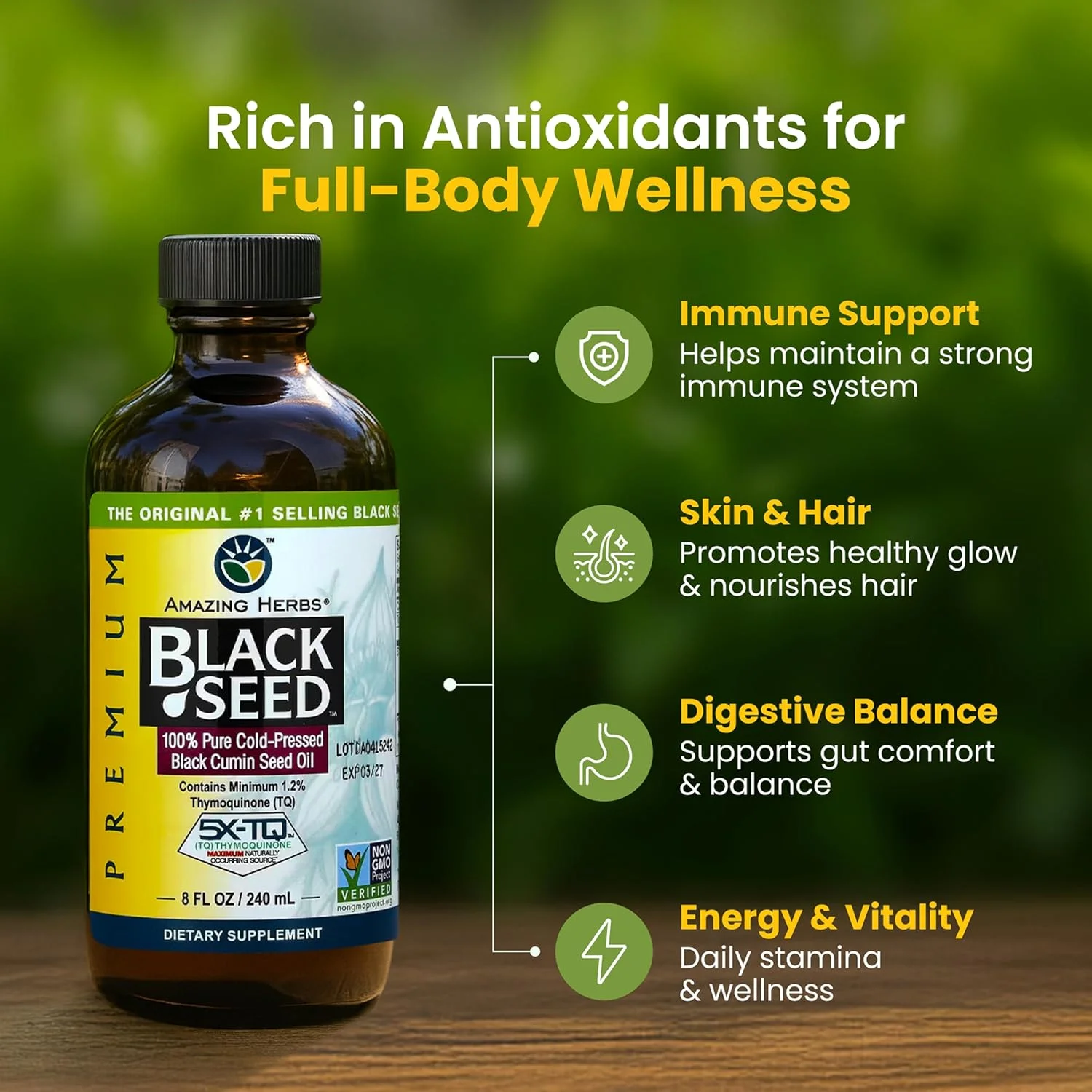 روغن دانه سیاه خالص و سرد فشرده شده دانه زیره سیاه 240 میلی لیتر