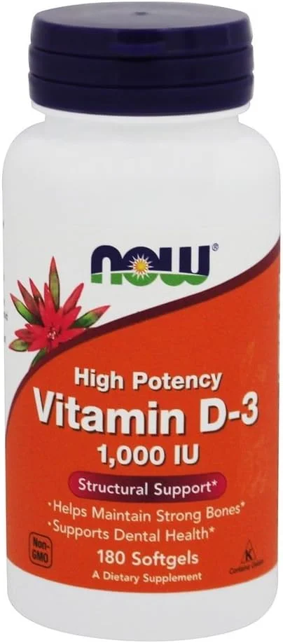 نَو فودز ویتامین D3 با قدرت بالا 1000 واحد بین المللی (180 سافت ژل)