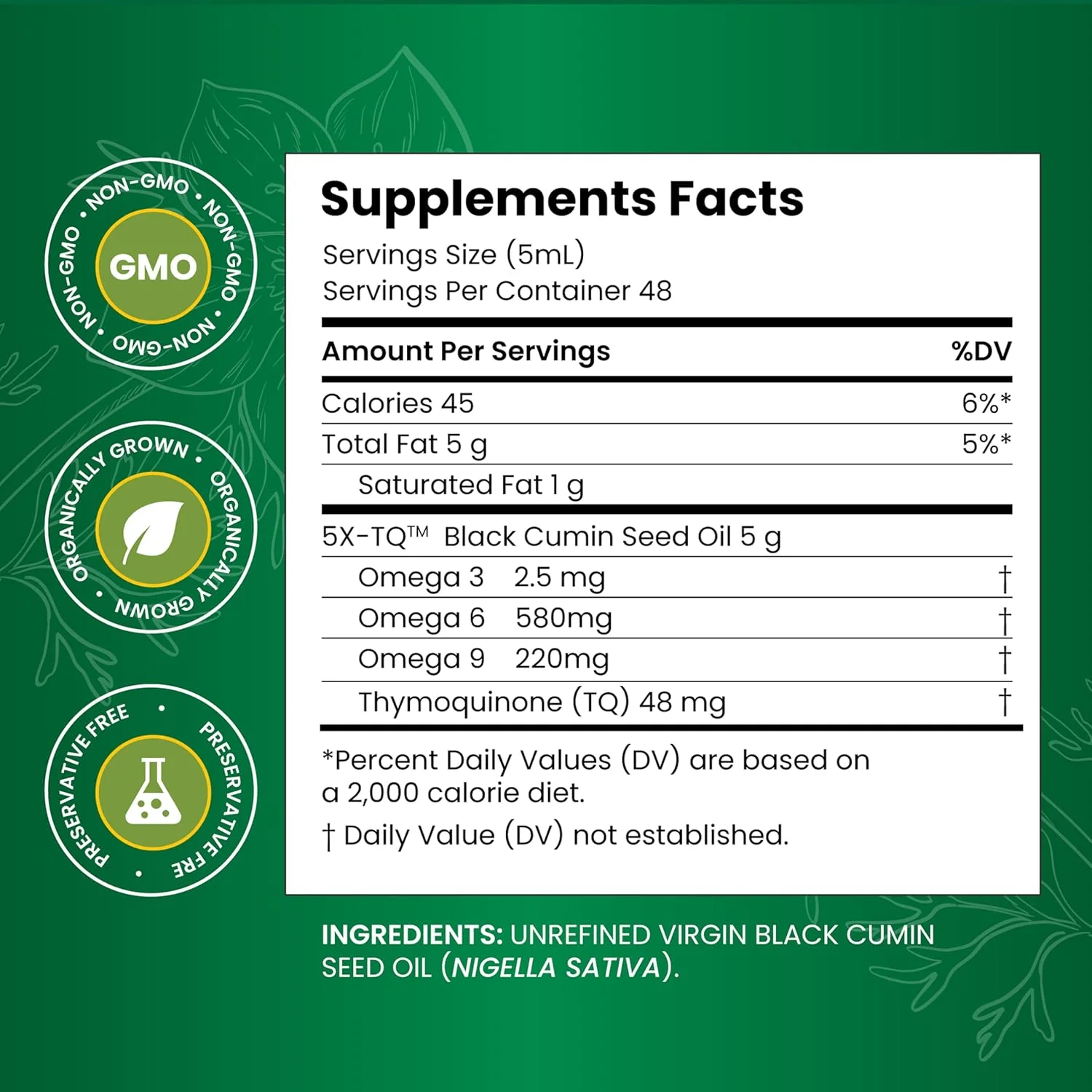 دانه های گیاهان شگفت انگیز، روغن دانه زیره سیاه خالص با پرس سرد، 120 میلی لیتر