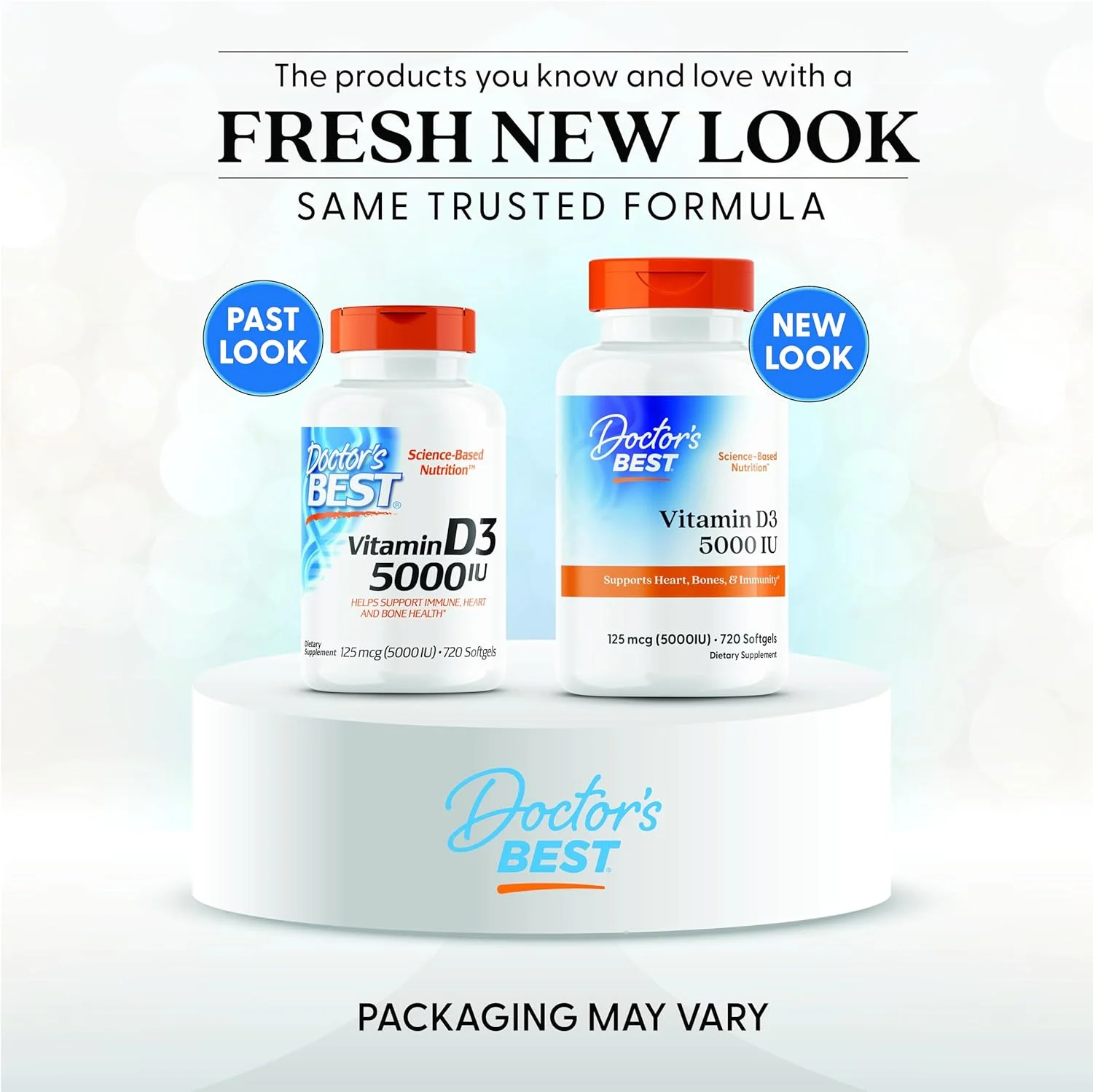 بهترین ویتامین D3 دکتر 5000 واحد بین المللی برای سلامت استخوان ها، دندان ها، قلب و حمایت از سیستم ایمنی، غیر تراریخته، بدون گلوتن، بدون سویا، 720 عدد (بسته 1 عددی)