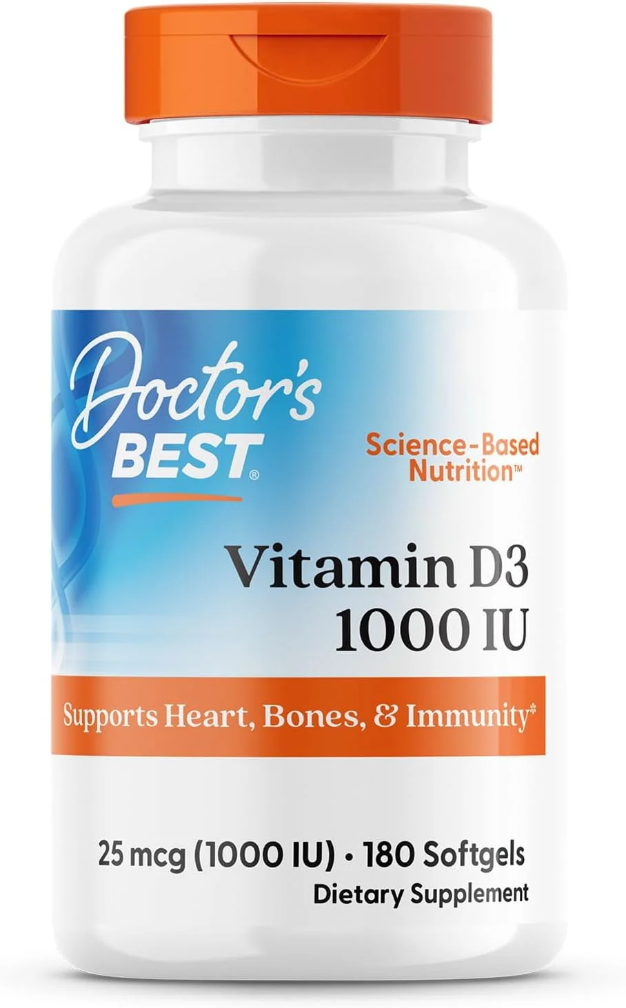 بهترین ویتامین D3 1000 IU دکتر بست، کپسول نرم، 180 عددی