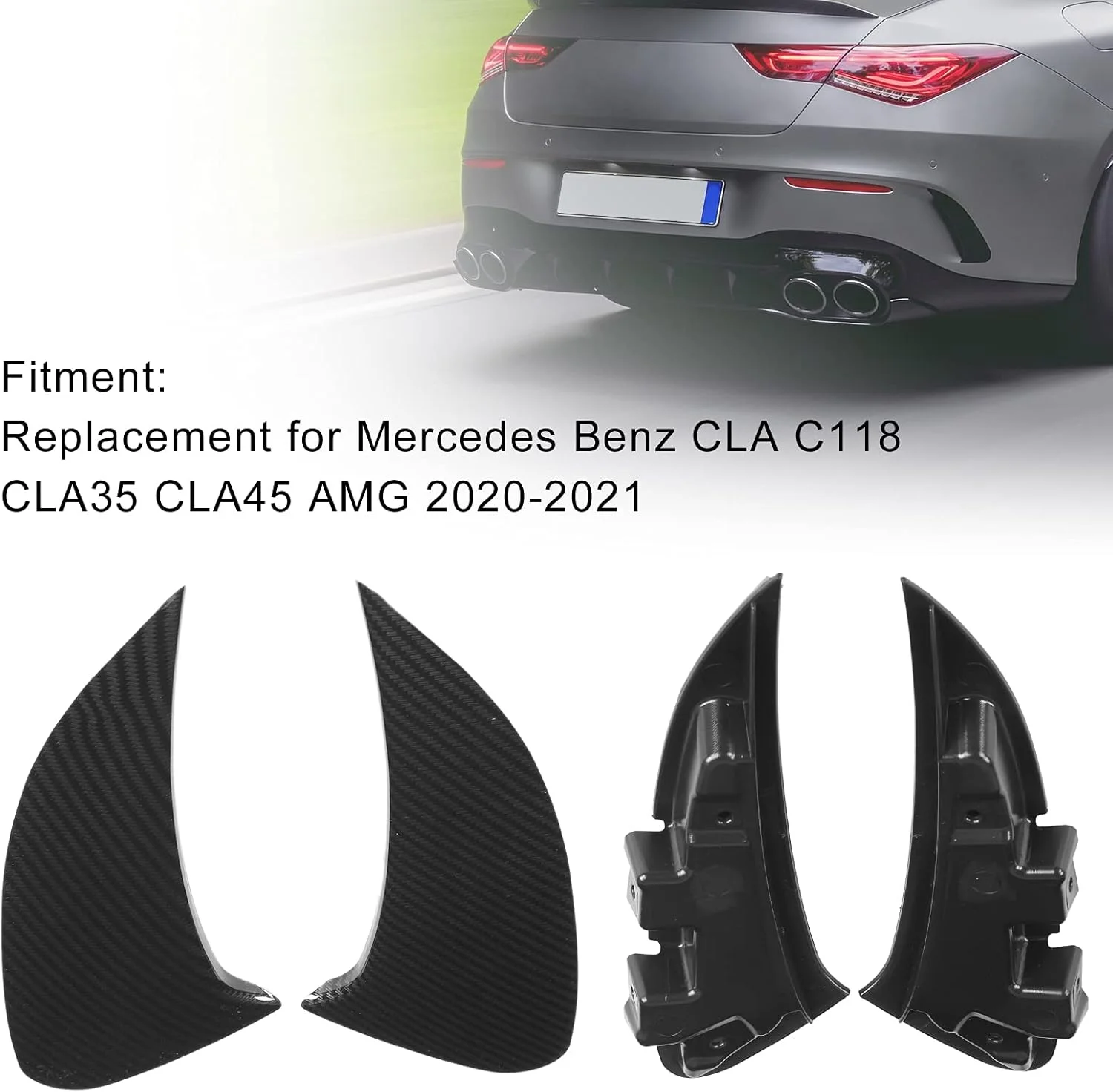 دریچه هواکش سپر عقب مدل Meiyya، روکش دریچه هواکش سپر عقب فیبر کربنی جایگزین برای CLA C118 CLA35