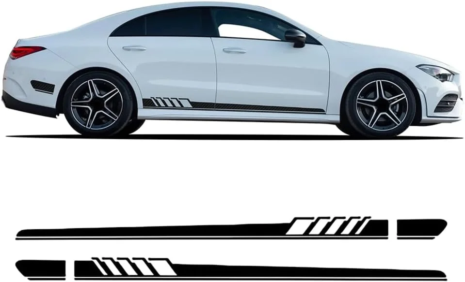 برچسب راه راه رکاب جانبی درب خودرو، مناسب برای مرسدس بنز کلاس CLA CLA45 CLA35 AMG C117 X117 W117 C118 X118 CLA250 برچسب راه راه رکاب جانبی درب خودرو، مناسب برای مرسدس بنز کلاس CLA CLA45 CLA35 AMG C117 X117 W117 C118 X118 CLA250