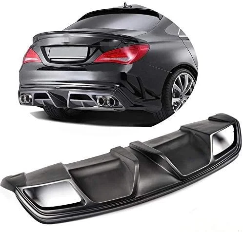 دیفیوزر سپر عقب مشکی مات مناسب مرسدس بنز C117 CLA250 CLA260 CLA45 AMG مدل 2013 2014، لب سپر 3 تکه