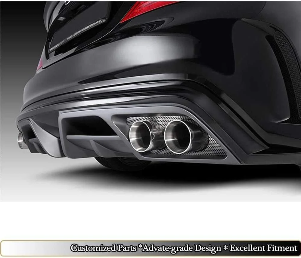 دیفیوزر سپر عقب مشکی مات مناسب مرسدس بنز C117 CLA250 CLA260 CLA45 AMG مدل 2013 2014، لب سپر 3 تکه