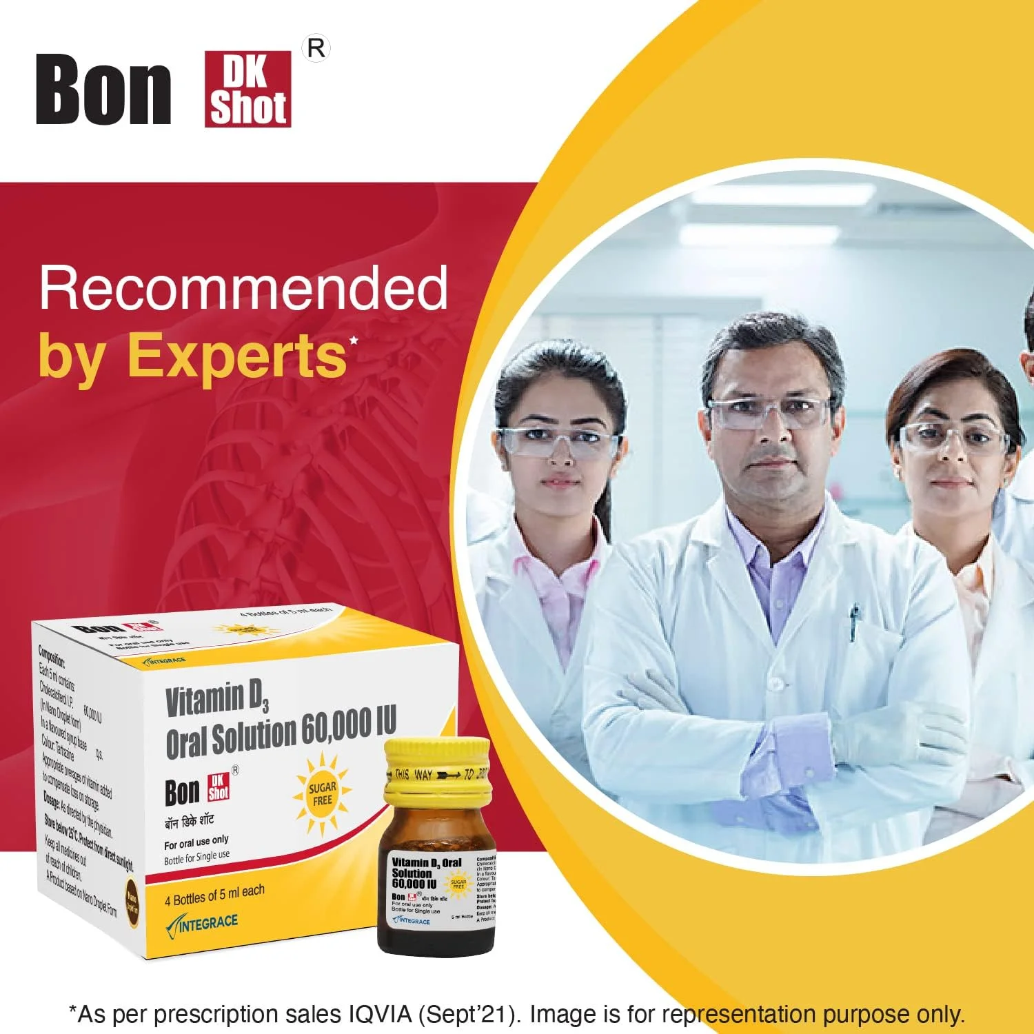 محلول خوراکی ویتامین D3 بدون قند Bon DK (8 شات 5 میلی لیتری) | شات بدون قند با طعم آناناس