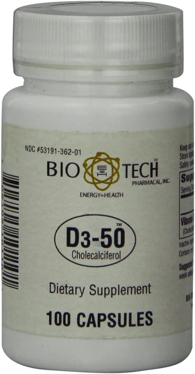 Bio-Tech Pharmacal ویتامین D-3 50، 100 کپسول (بسته 1 عددی)