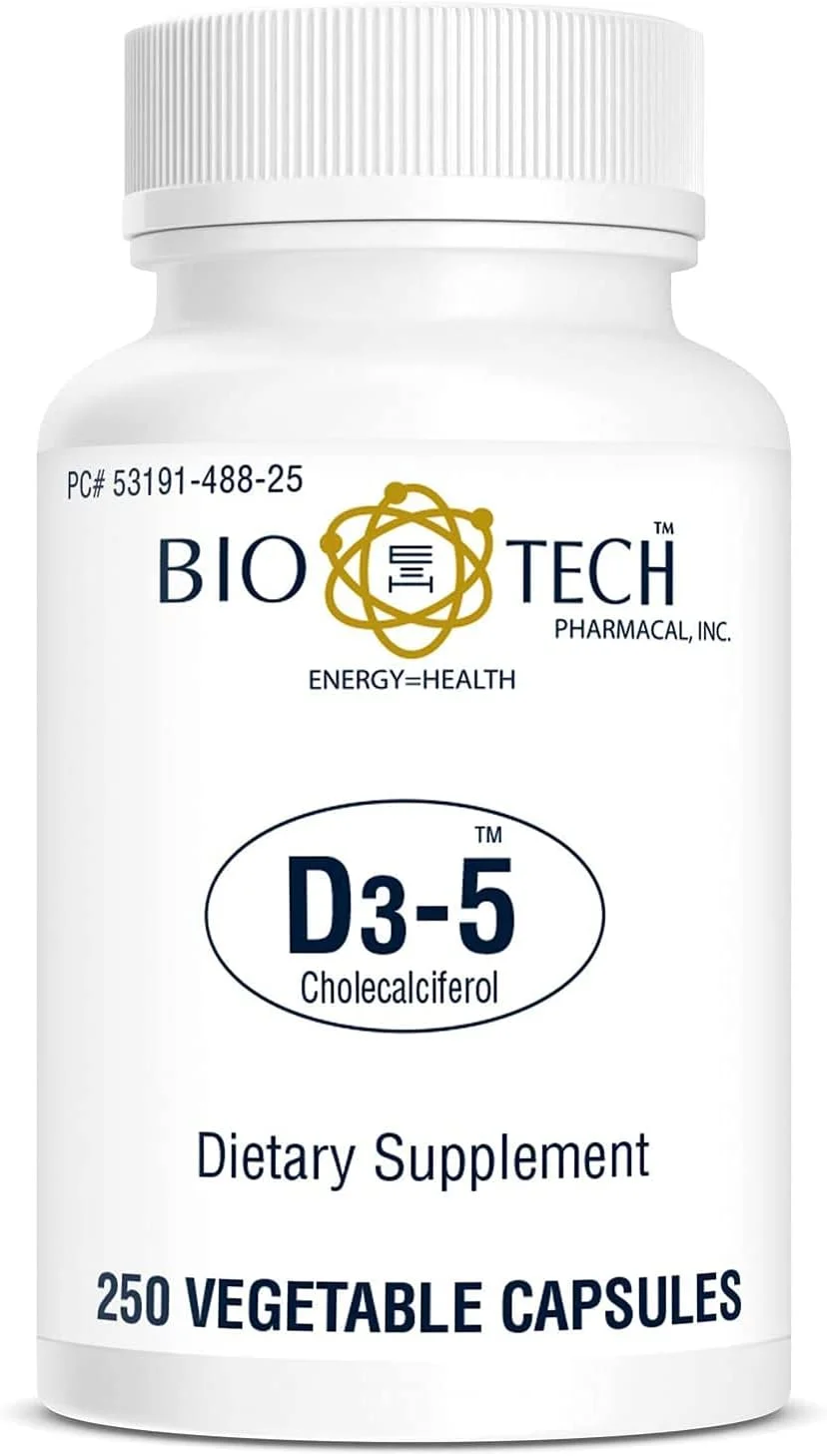 Bio-Tech Pharmacal ویتامین D3 (D3-5 5k IU، تعداد 250 گیاهی)