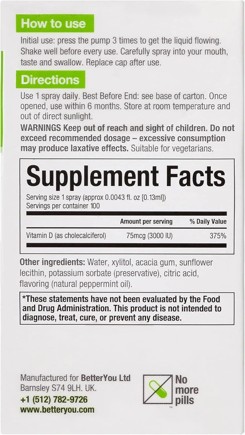 بهتر یو (بسته 3 عددی) - اسپری خوراکی ویتامین D3 دی لوکس 3000 | 15 میلی لیتر | بسته 3 عددی