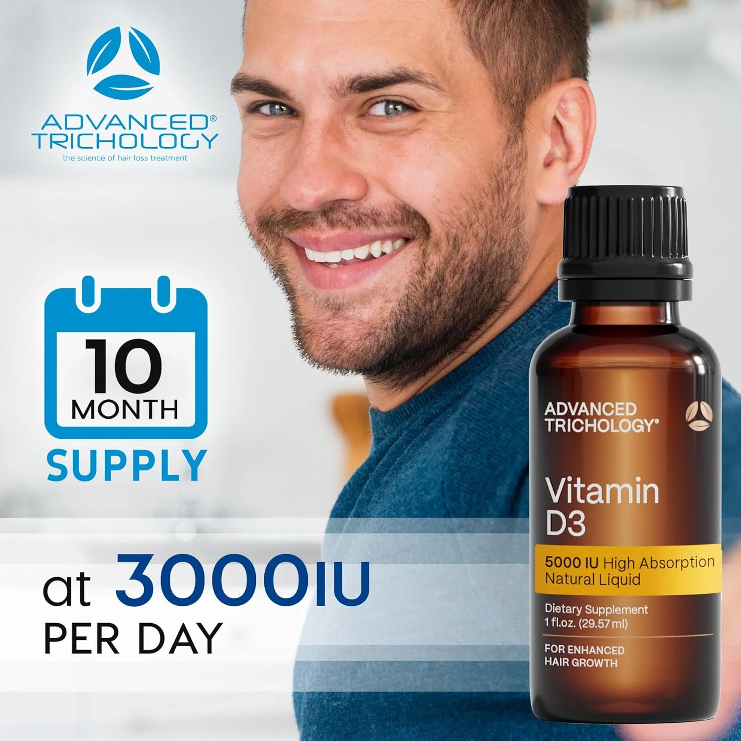 ویتامین D3 مایع گیاهی پیشرفته تریکولوژی - 5000 واحد بین المللی با جذب بالا - 1000 واحد بین المللی در هر قطره - تامین 6 ماهه - بدون گلوتن 365 VIT D