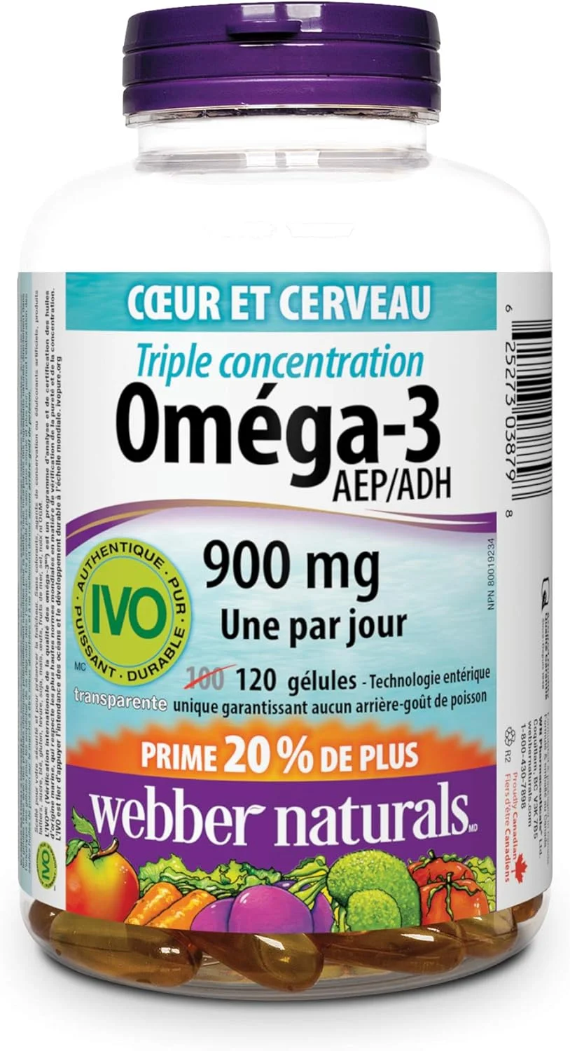 امگا 3 با قدرت سه برابر وبر 900 میلی گرم EPA/DHA 100+20 سافت ژل های روکش دار