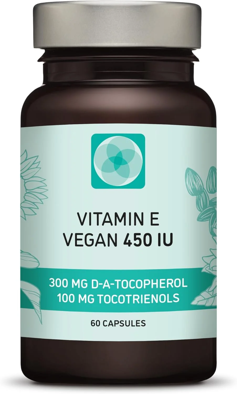 ویتامین ای 450 واحد بین المللی، 400 میلی گرم توکوفرول + توکوترینول، ویتامین ای ویگن - آلفا توکوفرول + هر 4 توکوترینول - آلفا توکوترینول + بتا توکوترینول + دلتا توکوترینول و گاما توکوترینول