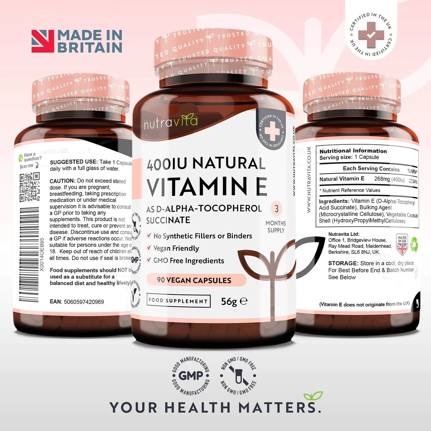 نوتراویتا ویتامین ای 400 واحد بین المللی، 120 کپسول گیاهی، ساخت انگلستان