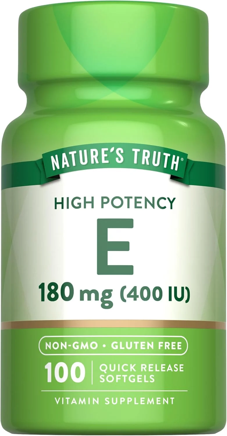 کپسول ویتامین ای Nature's Truth 400 واحد بین المللی | 100 سافت ژل | غیر تراریخته و بدون گلوتن