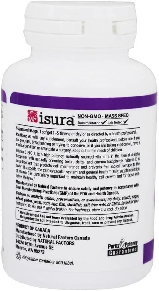 نچرال فاکتورز ویتامین ای 200 واحد بین المللی 90 سافت ژل نچرال فاکتورز ویتامین ای 200 واحد بین المللی 90 سافت ژل