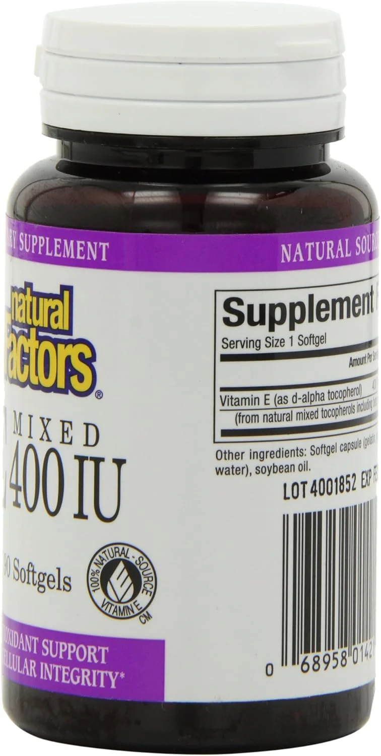 نچرال فاکتورز ویتامین ای 400 واحد بین المللی 90 سافت ژل