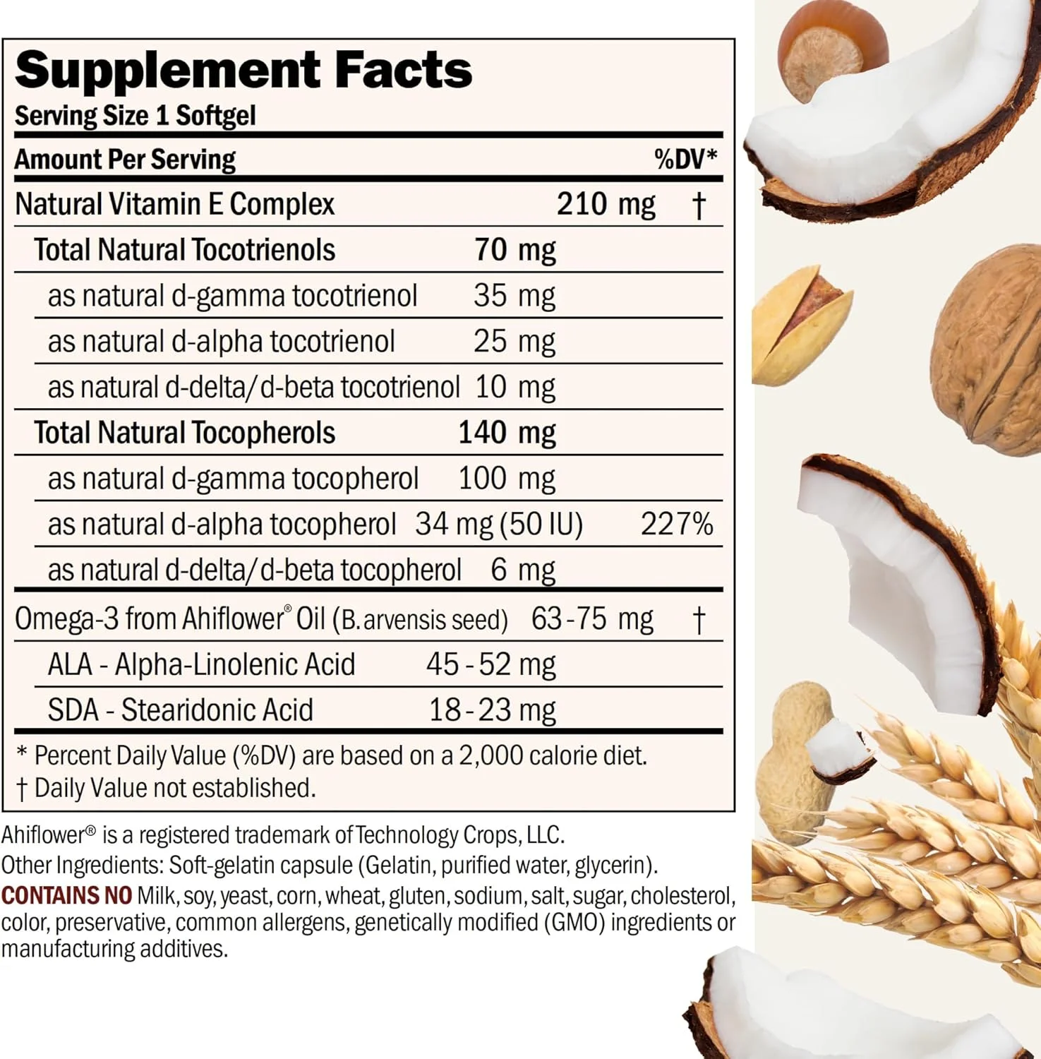 اندرو لِسمن توکوترینول های کامل با ویتامین ای گاما 120 سافت ژل - هشت فرم ویتامین ای (آلفا، بتا، گاما، دلتا توکوفرول ها و توکوترینول ها). آنتی اکسیدان قوی. بدون افزودنی