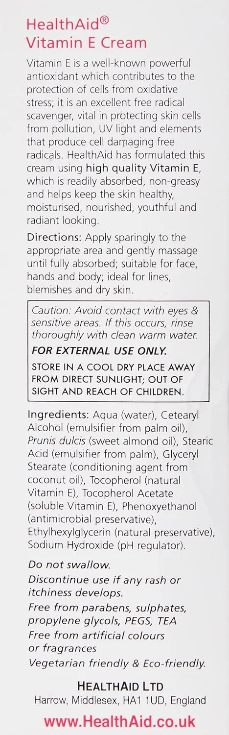 کرم ویتامین ای HealthAid حجم ۷۵ میلی لیتر