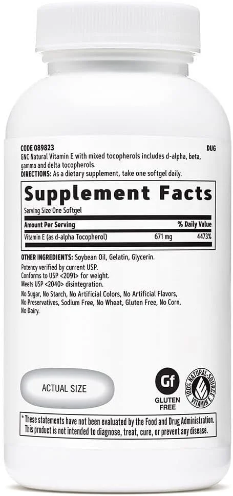 جی ان سی ویتامین ای ۱۰۰٪ طبیعی ۱۰۰۰ واحد بین المللی - ۶۰ سافت ژل | ۶۰ سروینگ جی ان سی ویتامین ای ۱۰۰٪ طبیعی ۱۰۰۰ واحد بین المللی - ۶۰ سافت ژل | ۶۰ سروینگ