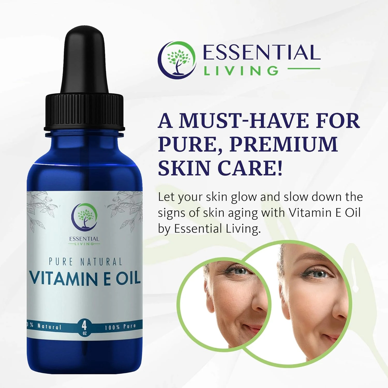 روغن ویتامین ای ارگانیک برای مراقبت از پوست - روغن کاملا طبیعی برای آکنه، جای زخم، چین و چروک و خشکی - 118 میلی لیتر - حفظ رطوبت - ایده آل برای تهیه کره بدن، کرم دست، لوسیون و موارد دیگر