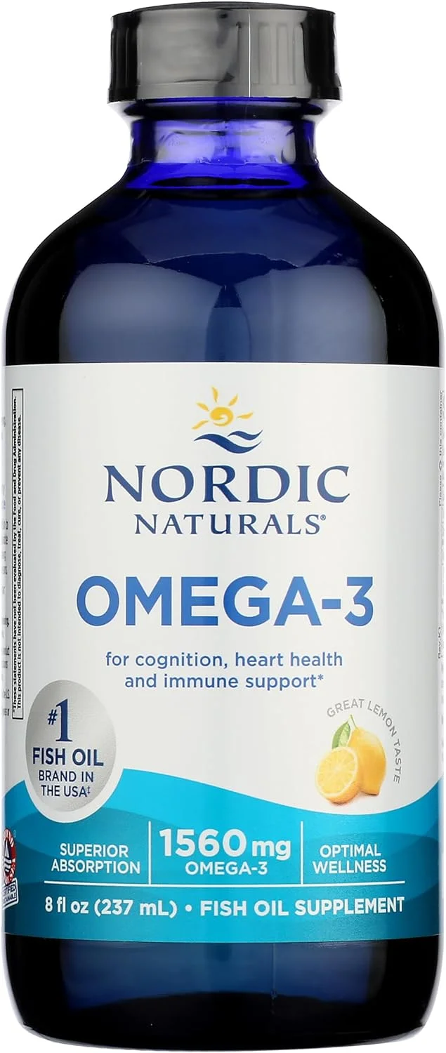 نوردیک نچرالز امگا 3، روغن ماهی تصفیه شده، طعم لیمو، 237 میلی لیتر