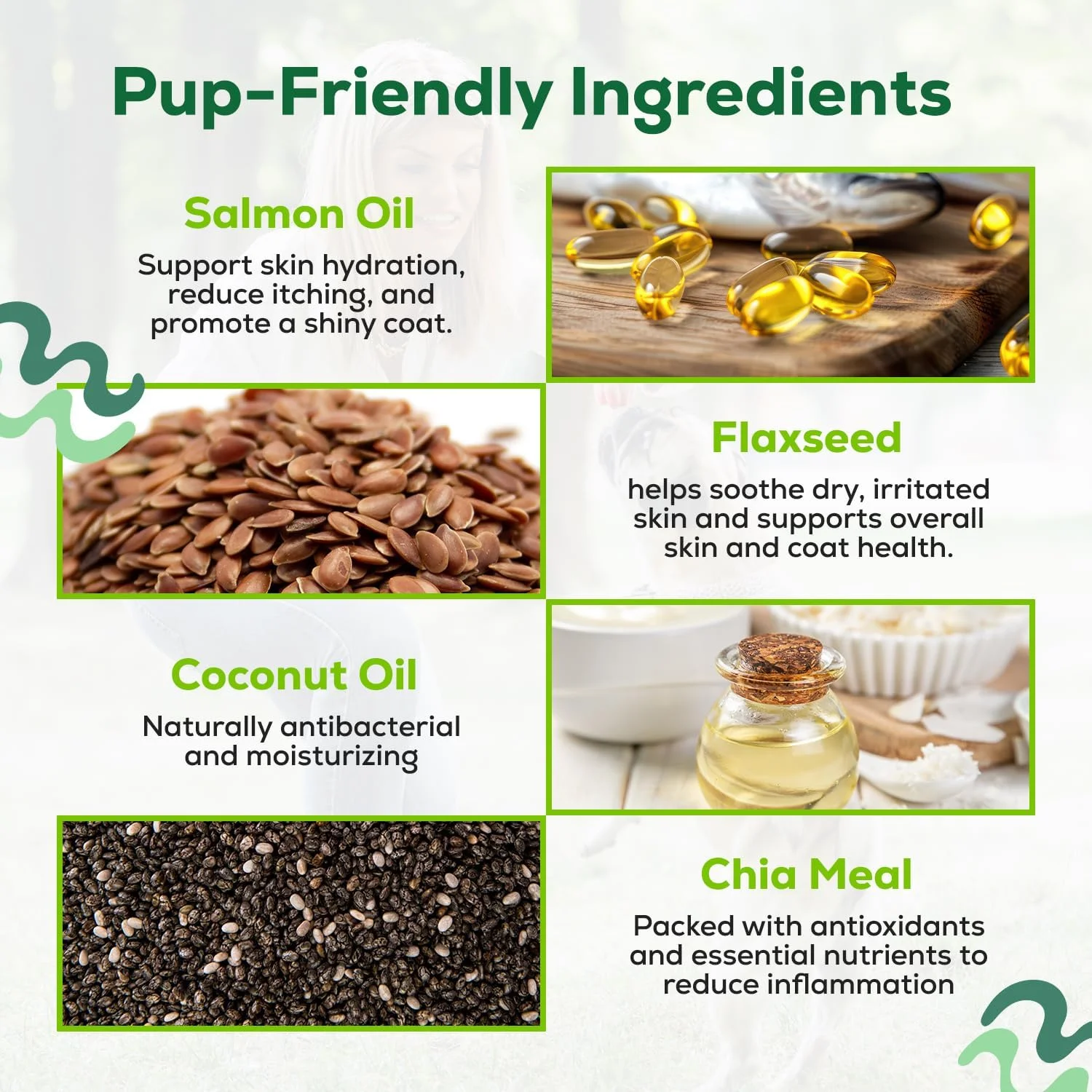 تشویقی امگا 3 برای پوست و موی سگ ها - مکمل 283 گرمی حاوی روغن ماهی سالمون و مخلوط سبزیجات - طعم کره بادام زمینی، ویتامین های تسکین دهنده خارش پوست سگ