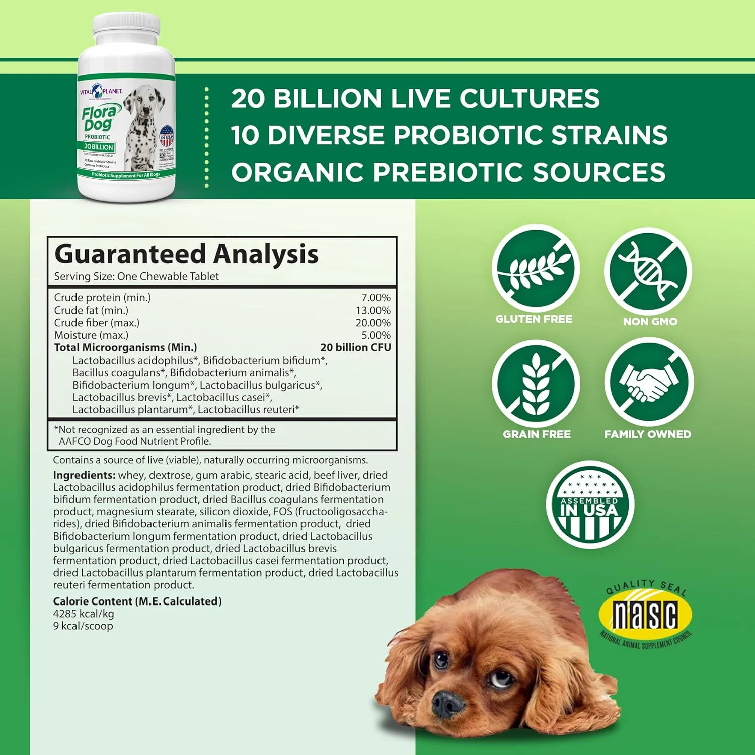 قرص های جویدنی فلورا داگ ویتال پلنت (30 عدد)