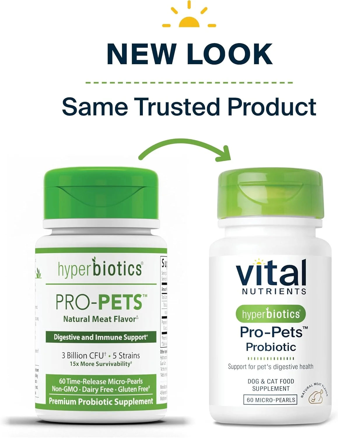 پروبیوتیک Vital Nutrients Pro Pets Probiotics برای سگ و گربه | پروبیوتیک سگ برای سلامت دستگاه گوارش، سلامت روده، اسهال گهگاهی* | طعم لذیذ گوشت | غیر GMO | هایپربیوتیکس | 60 میکرو قرص