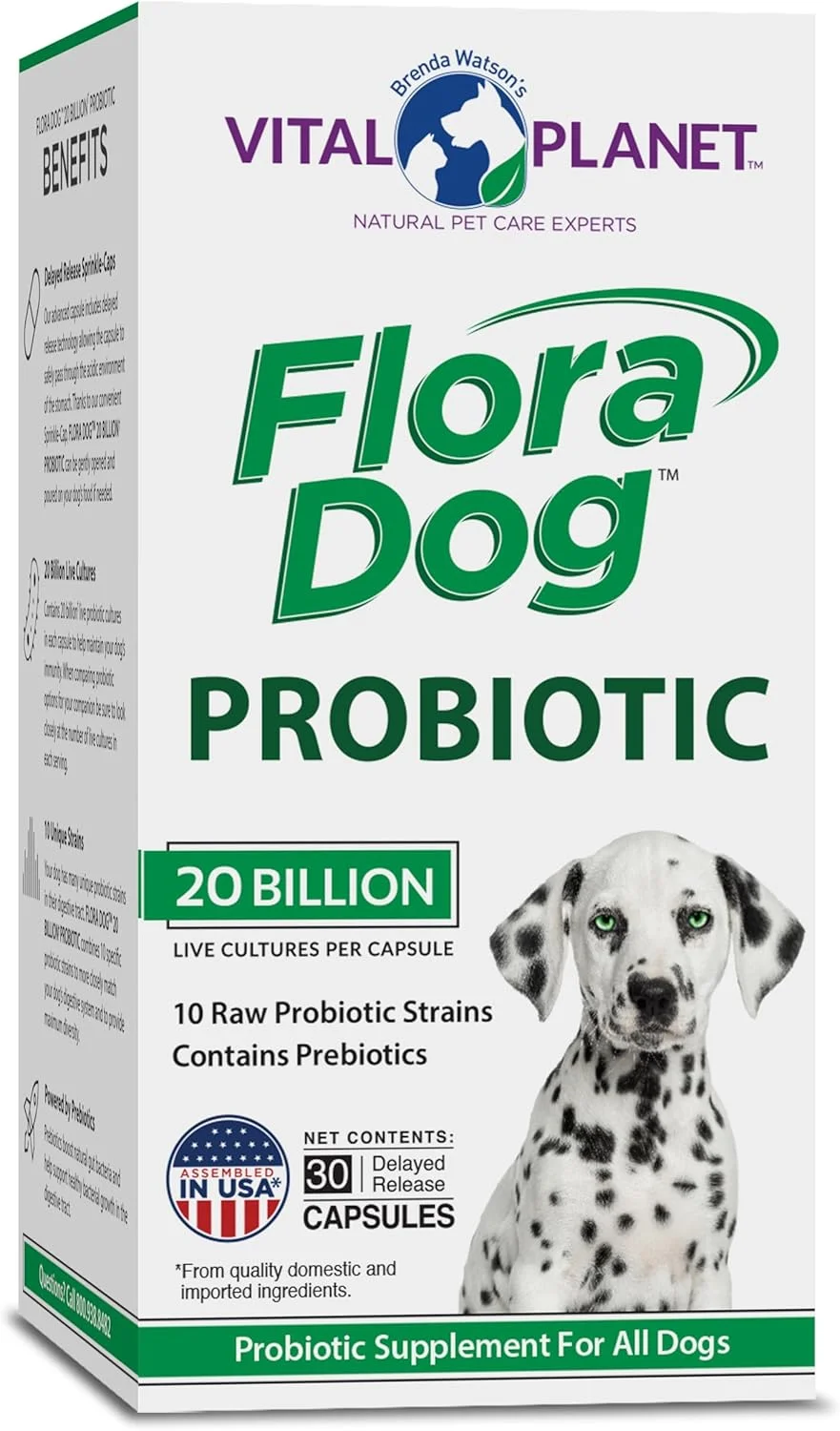 ویتال پلنت - فلورا داگ پروبیوتیک روزانه با رهش تاخیری 20 میلیارد CFU، 30 عدد
