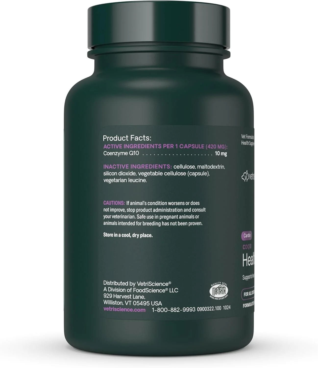 کوآنزیم Q10 آزمایشگاه VetriScience، 10 میلی گرم، 100 کپسول (0900322.100)