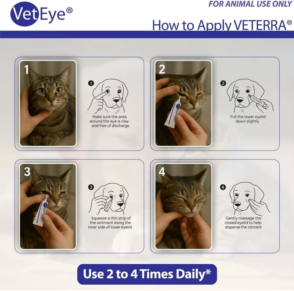 کرم مراقبت از چشم حیوانات خانگی، گربه، گاو، گوسفند، اسب، پرنده 3.5 گرم. 1 عدد