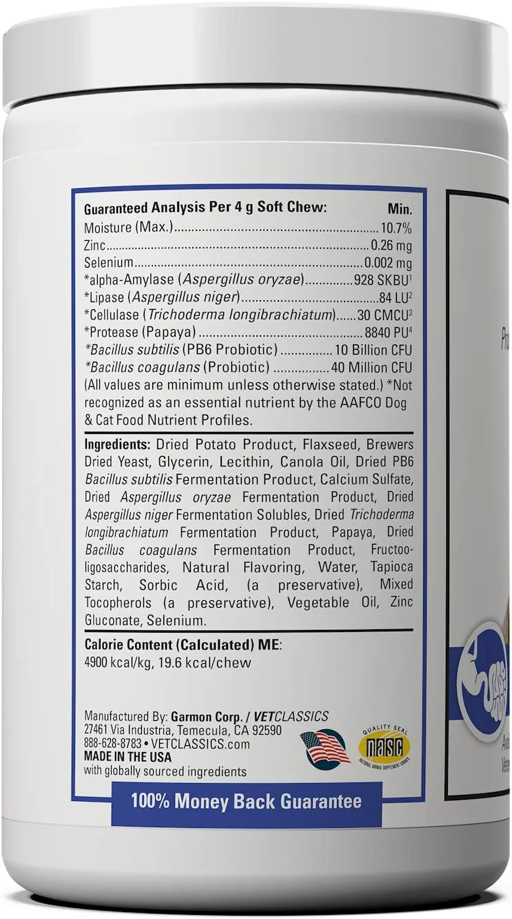 مکمل پروبیوتیک کلاسیک دامپزشکی Protegrity GI برای سگ و گربه، بهبود کیفیت مدفوع و سلامت دستگاه گوارش، پشتیبانی از سلامت دستگاه گوارش در شرایط استرس زا و نامتعادل، 45 عدد جویدنی نرم