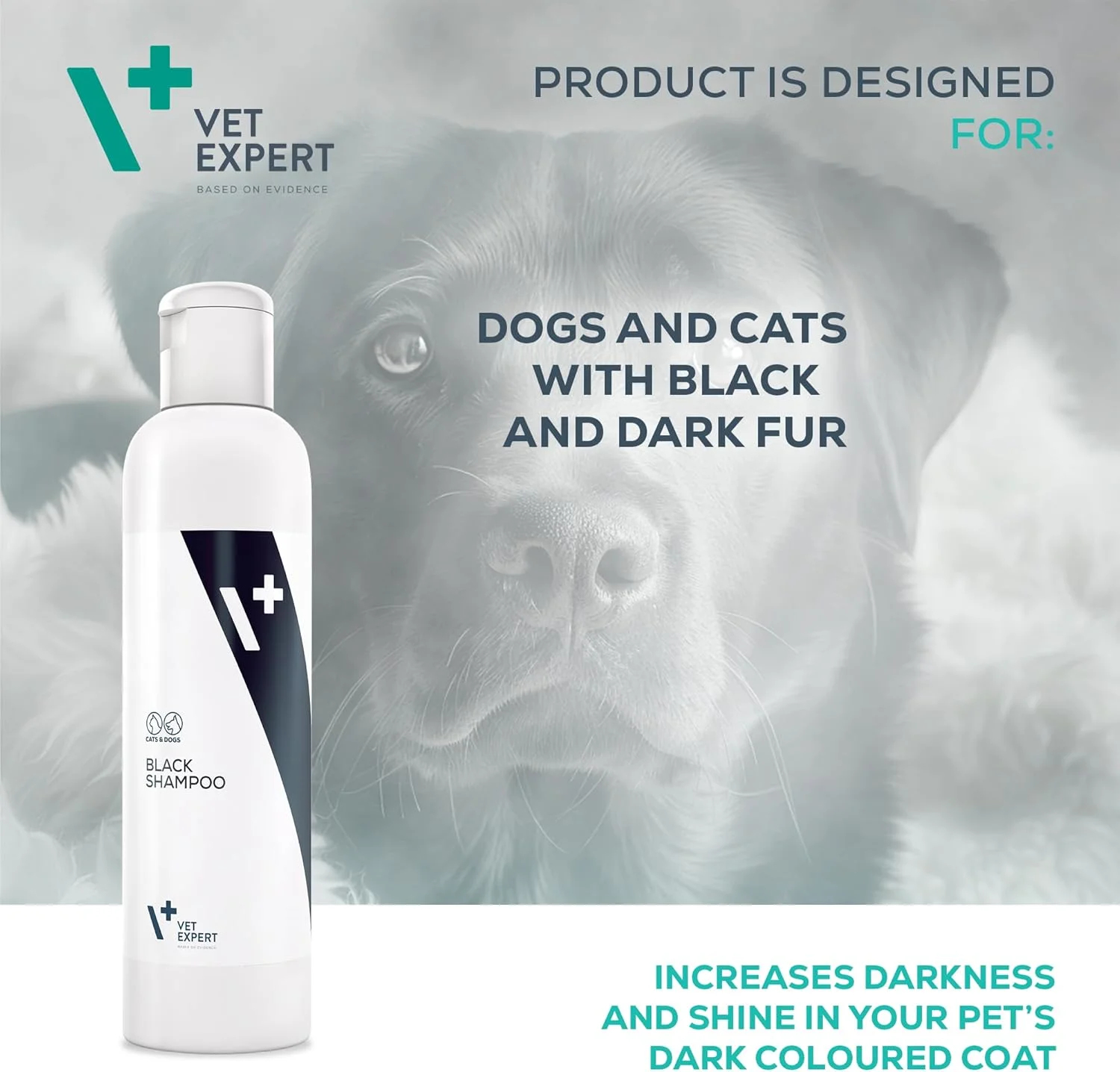 شامپو ویژه سگ و گربه با موهای تیره، بسته 1 عددی (1 عدد 250 میلی لیتر)