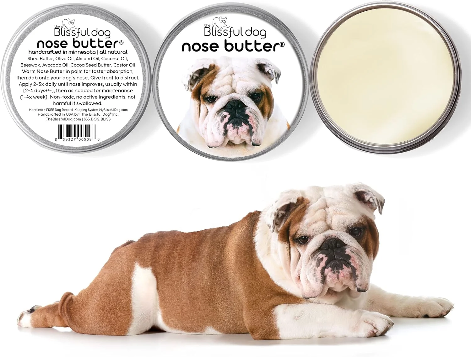 کره بینی سگ بولداگ بدون عطر بلیسفول داگ، 2 اونس