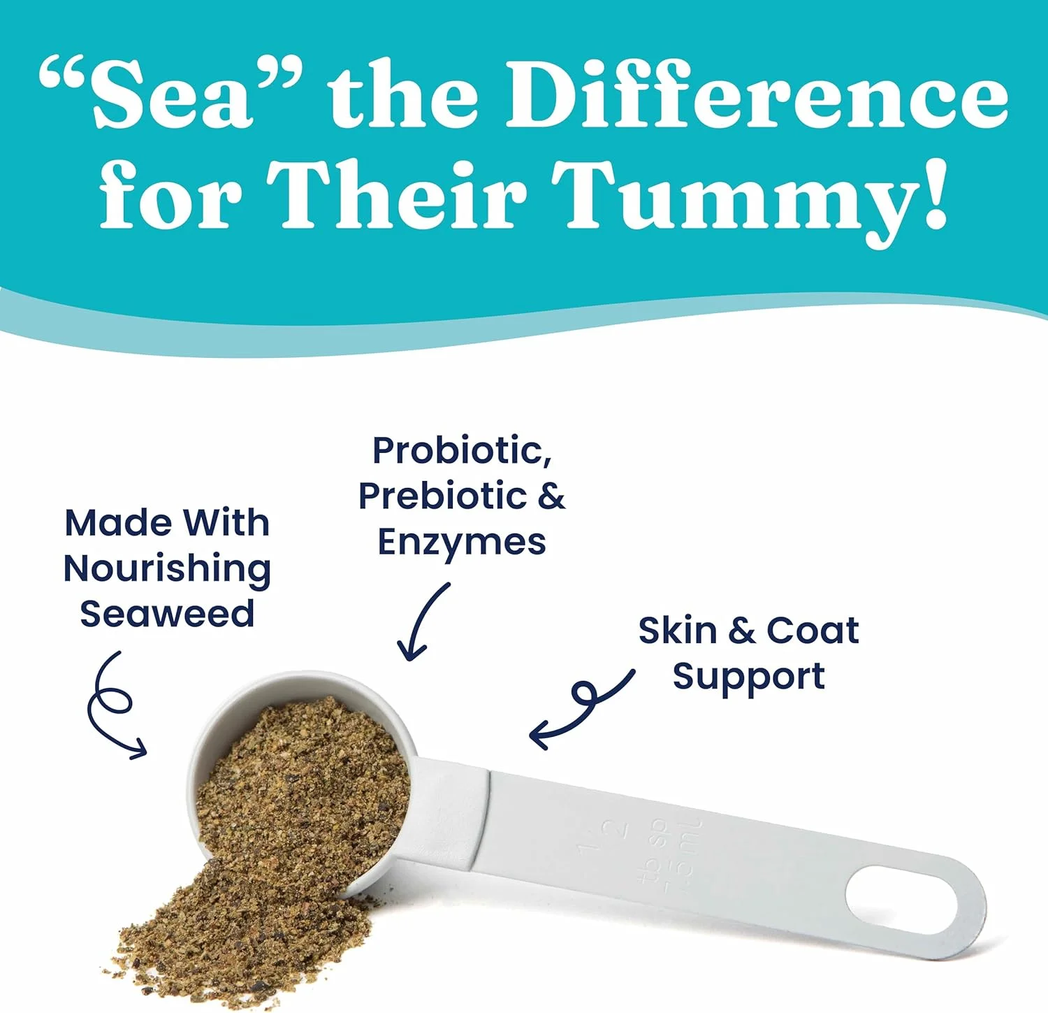 پودر پروبیوتیک SeaMeal Solid Gold برای گربه و سگ، مناسب برای سلامت دستگاه گوارش - مکمل مولتی ویتامین سگ و گربه حاوی پودر کلپ به همراه پری‌بیوتیک‌ها و آنزیم‌های گوارشی برای پوست، پوشش و روده + تقویت سیستم ایمنی - 100 گرم