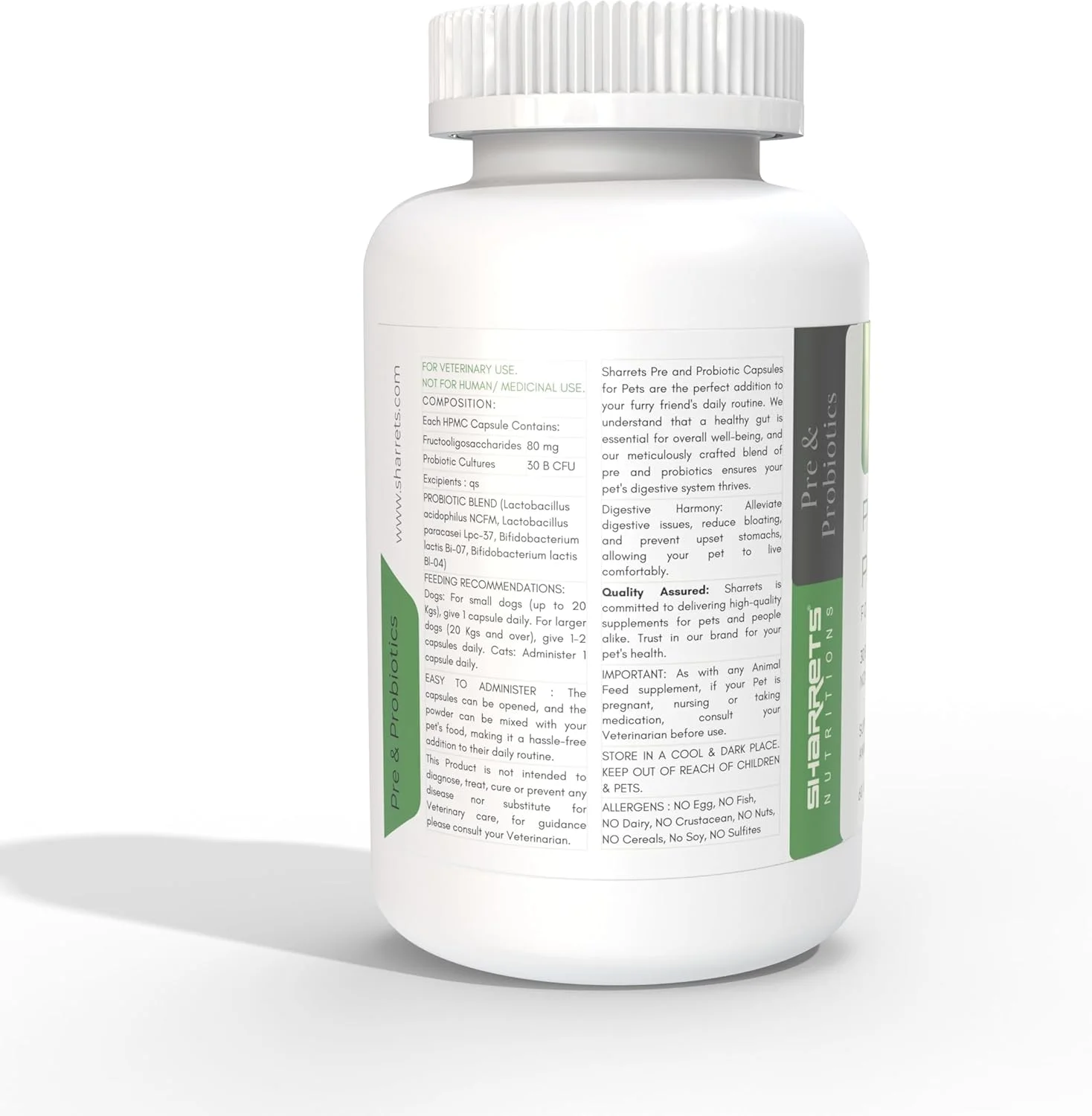 کپسول های پری بیوتیک و پروبیوتیک شاررتس، مکمل تقویت کننده ایمنی و گوارش برای سگ، گربه و حیوانات خانگی، 2 بسته 60 عددی کپسول های پری بیوتیک و پروبیوتیک شاررتس، مکمل تقویت کننده ایمنی و گوارش برای سگ، گربه و حیوانات خانگی، 2 بسته 60 عددی