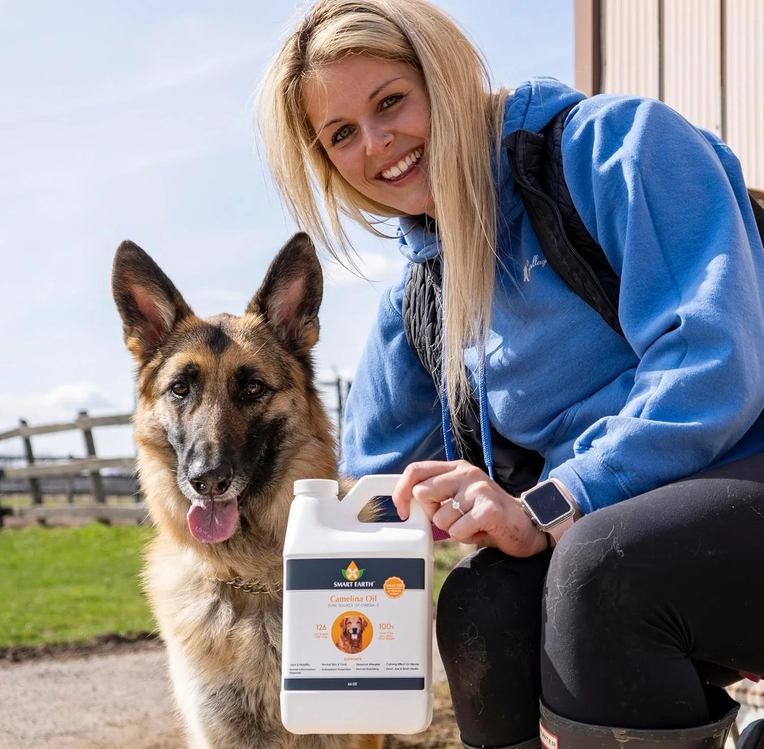 روغن کاملینا اسمارت ارث برای سگ ها - مکمل امگا 3، 6، 9 برای پوست سالم، پوشش درخشان و مفاصل انعطاف پذیر - مکمل طبیعی برای سلامتی سگ ها - امگا 3 برای سگ ها (شامل پمپ - 64 اونس)