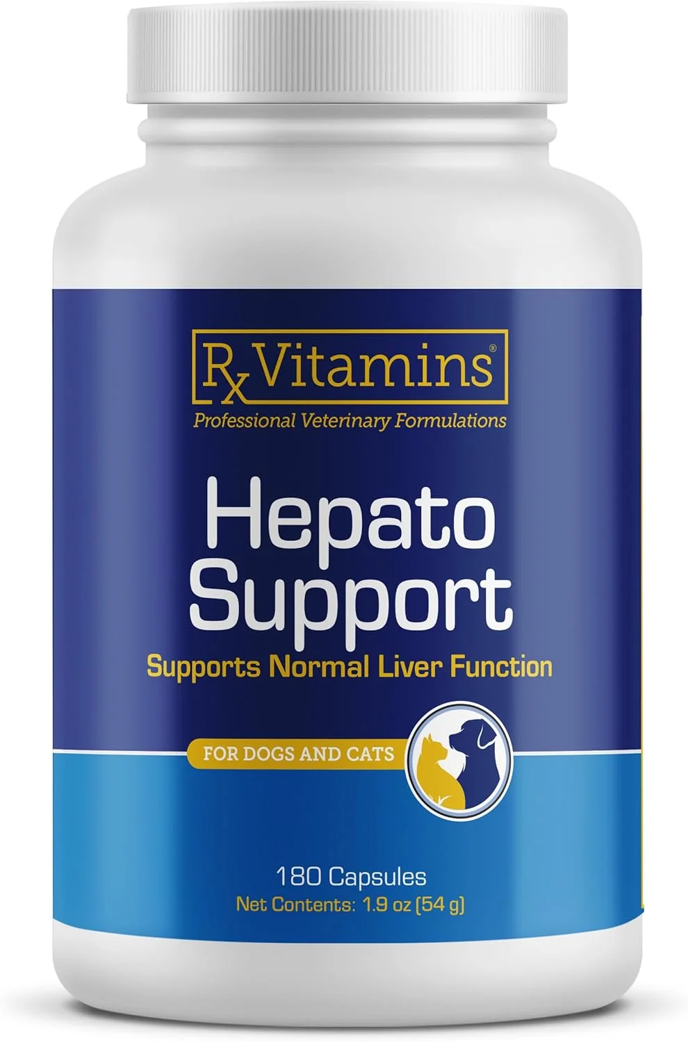 مکمل پشتیبانی کبد Rx Vitamins Hepato برای سگ و گربه - مکمل پشتیبانی از کبد با خار مریم برای سگ ها و گربه ها - مکمل کبدی سگ غنی شده با کمپلکس ویتامین B - 180 کپسول