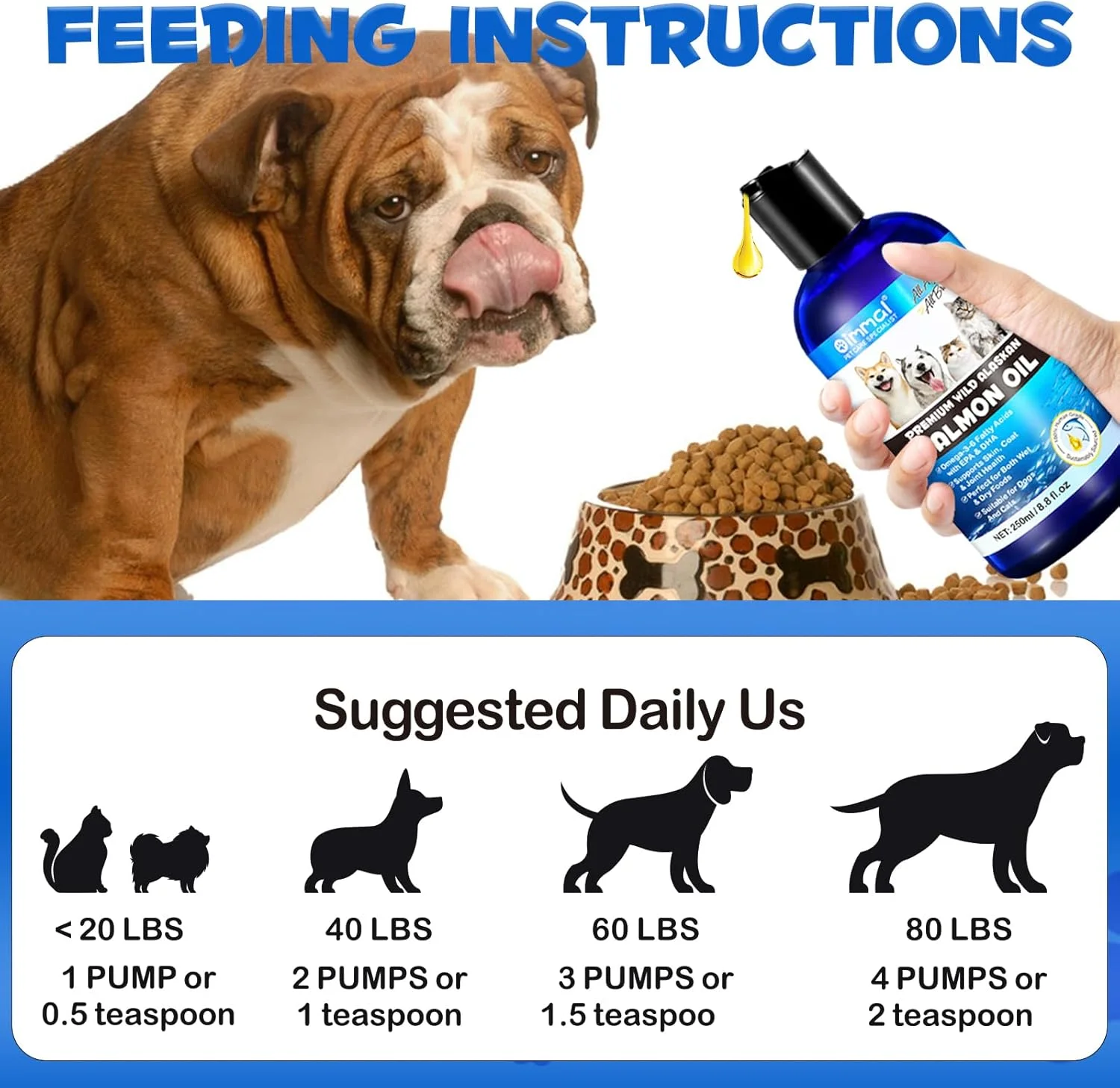 روغن ماهی سالمون برای سگ و گربه، روغن ماهی امگا 3 برای پوست و موی سگ، اسیدهای چرب طبیعی EPA + DHA برای عملکرد مفاصل، سلامت قلب و سیستم ایمنی، روغن ماهی سالمون آلاسکا وحشی 250 میلی لیتر برای تمام سنین و نژادها.