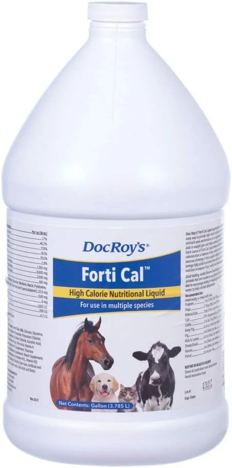 مکمل مایع انرژی‌زای مغذی و پرکالری Forti Cal با طعم وانیل Doc Roy's Revival Animal Health - حجم ۱ گالن