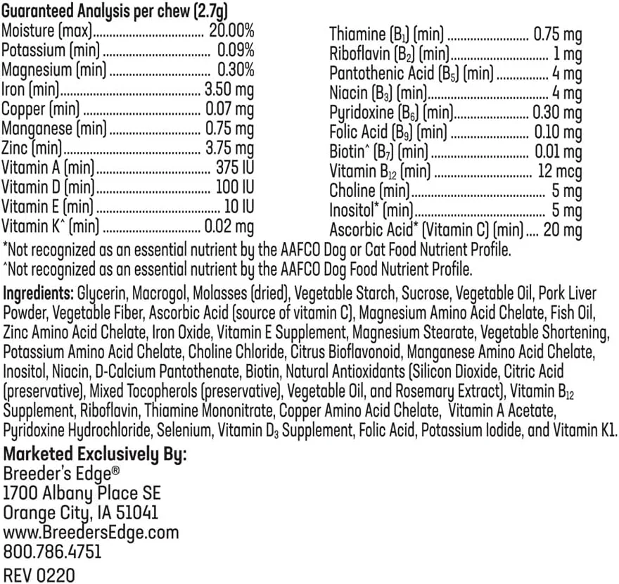 مکمل ویتامین پیش و پس از زایمان برای گربه ها و سگ های کوچک - 100 عدد