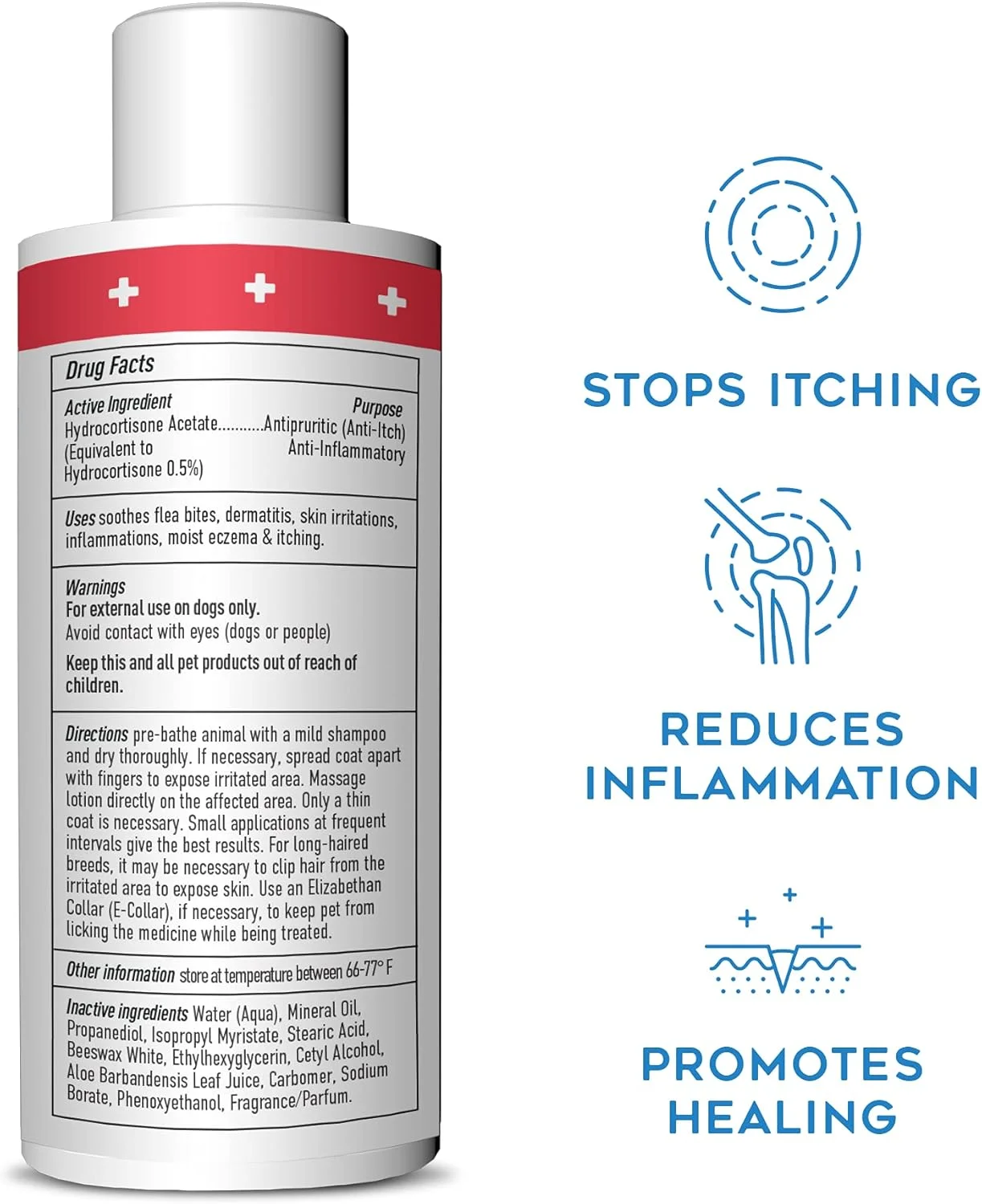 لوسیون هیدروکورتیزون Remedy + Recovery 0.05% برای سگ ها، 4 اونس