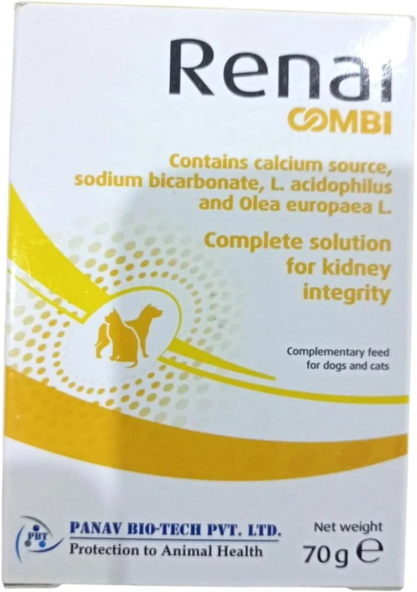 پودر مکمل غذایی کلیوی کمبی برای سگ و گربه - بسته 70 گرمی