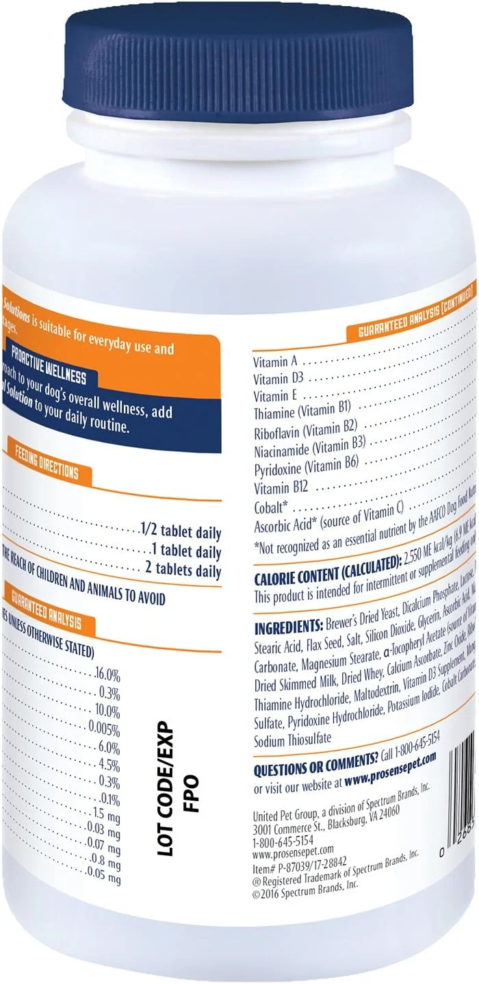 قرص های جویدنی ProSense Vitamin Solutions، ۹۰ عددی، برای سگ ها، کمک به پشتیبانی از سلامت کلی (P-87039)